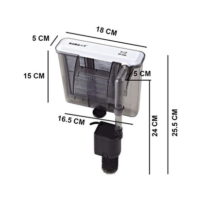 SOBO WP-308 Hanging Filter, Black, 1 Piece