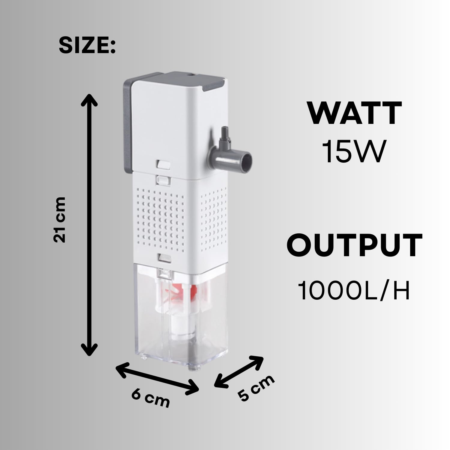 S0B0 AQ-1000F Internal Filter for Aquarium Fish Tank | Powerful Water Circulation | Strong and Consistent Flow | Completely Submersible | Power: 15W | F.Max: 1000L/H | Original from Tunai Store