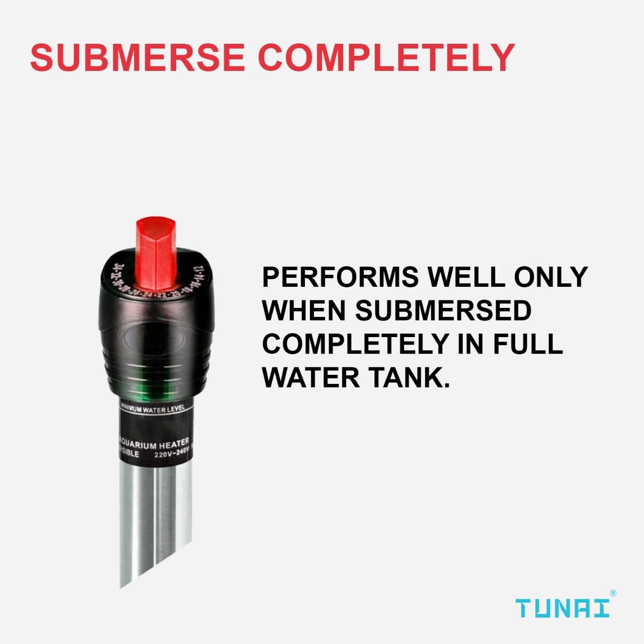 Tunai Stainless Steel Heater for Aquarium Fish Tank (Stainless Steel, 300W)