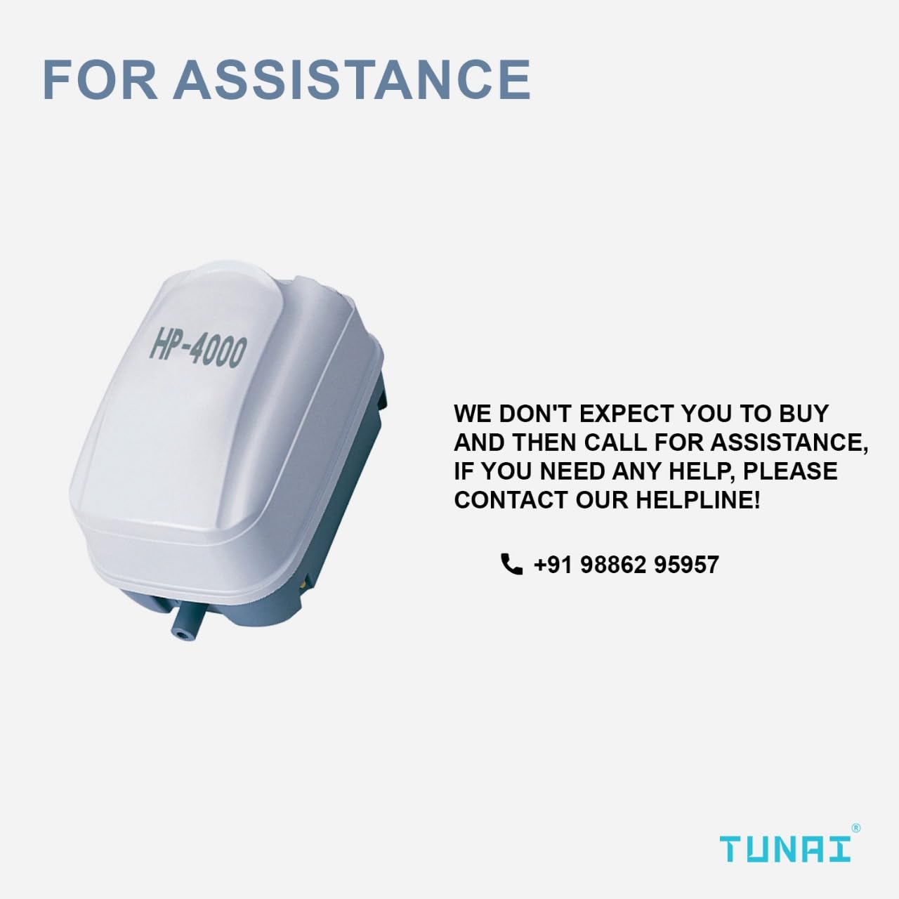 TUNAI HP High Pressure Air Pump for Aquarium Fish Tank (HP-4000, Air Pump Only)