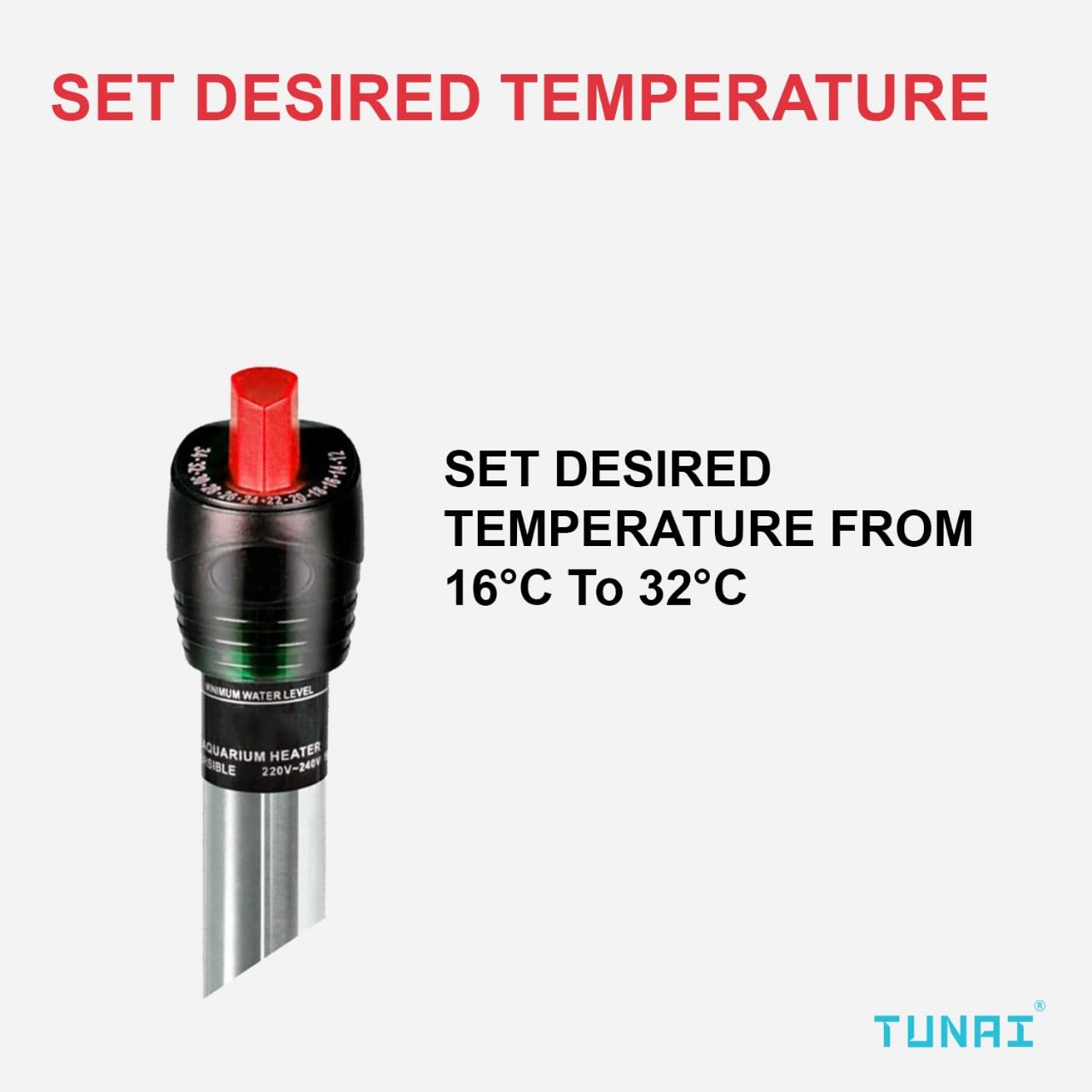 Tunai Stainless Steel Heater for Aquarium Fish Tank (Stainless Steel, 300W)