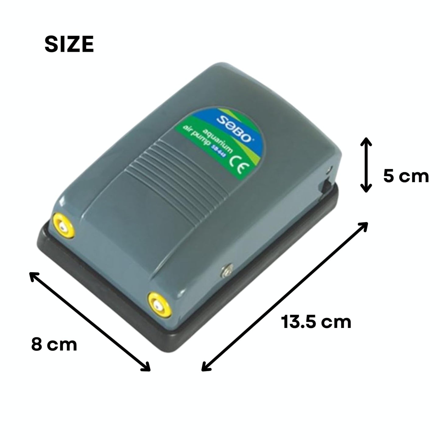 S0B0 SB-648 Air Pump for Aquarium Fish Tank | Energy Saving Design | Low Noise and Big F.Max | Single Outlet | Power: 5W | F.Max: 2 x 4L/min | Original from Tunai Store