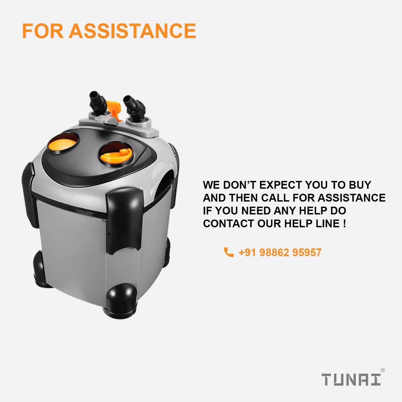 TUNAI KW DOPHIN CF-600 Canister Filter for Aquarium Fish Tank (Watt 20W, Max Output 650 L/H), Suitable for 70 litres Fresh Water Fish Tank, Marine Aquarium Fish Tank