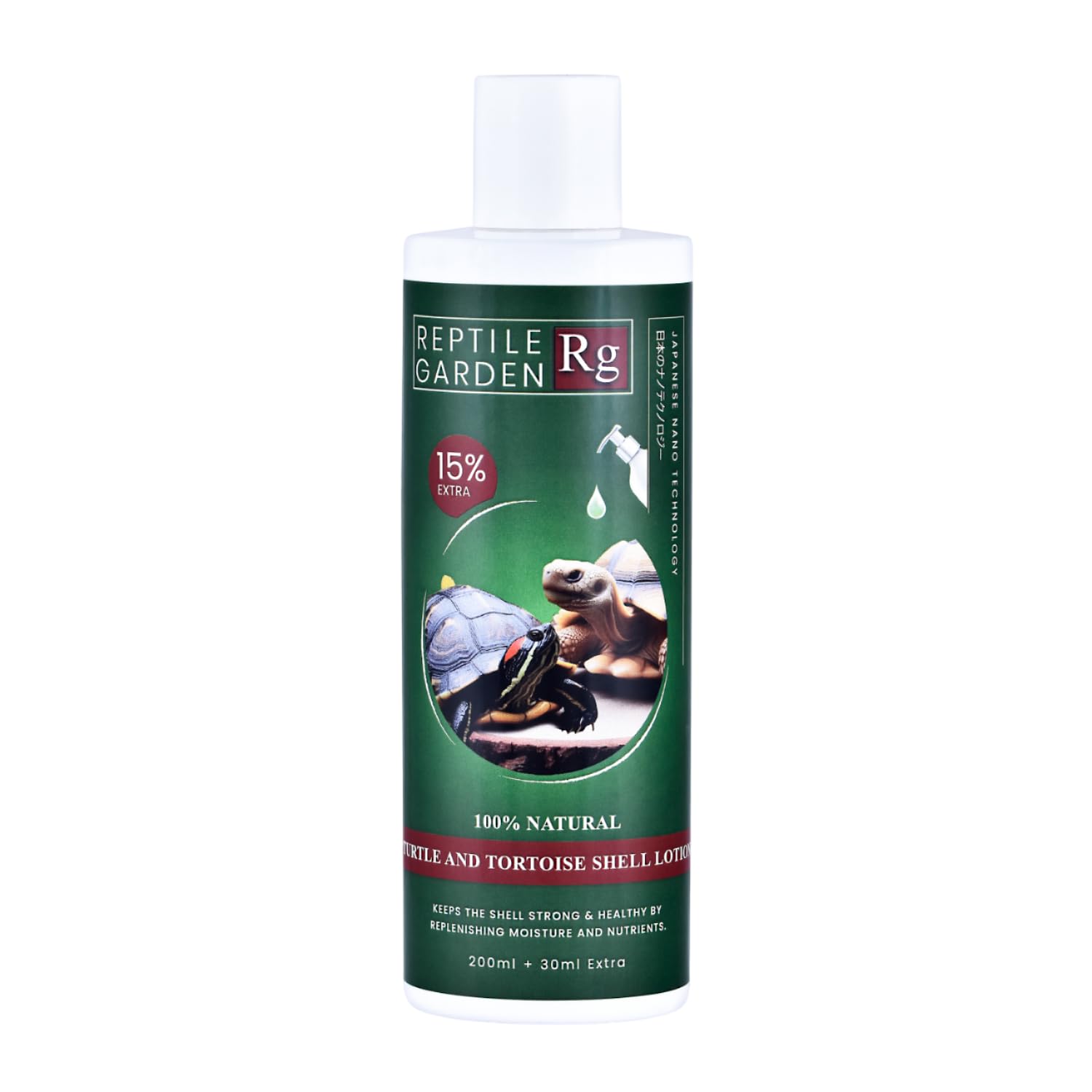 Reptile Garden Turtle & Tortoise Shell Lotion | Vitamin E & Essential Oil Enriched Moisturizer for Shell & Skin Health (200 ml + 30 ml)