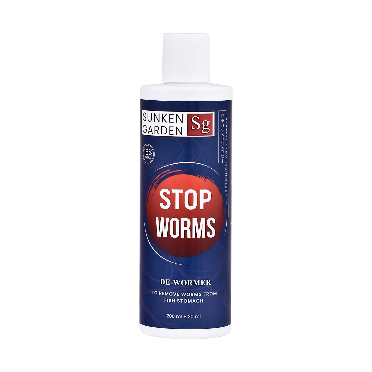 Sunken Garden Stop Worms| Liquid De-Wormer for Freshwater Aquariums | Safe for Fish, Shrimp & Snails (200 ml + 30 ml)
