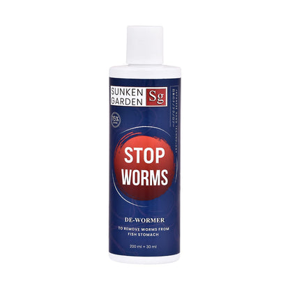 Sunken Garden Stop Worms| Liquid De-Wormer for Freshwater Aquariums | Safe for Fish, Shrimp & Snails (200 ml + 30 ml)