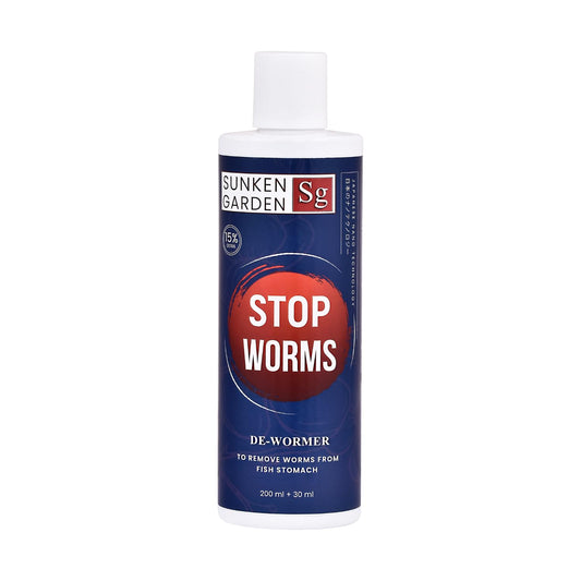 Sunken Garden Stop Worms| Liquid De-Wormer for Freshwater Aquariums | Safe for Fish, Shrimp & Snails (200 ml + 30 ml)