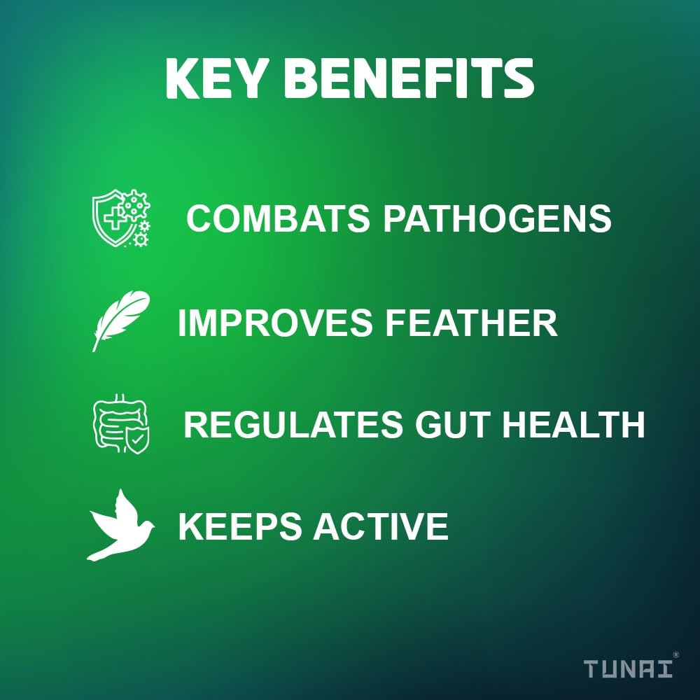 TUNAI Combat-P for All Caged Birds | 250g | Assist in Regulating Gut Health, Feather Growth and A Great Supplement for Breeding Birds