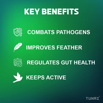 TUNAI Combat-P for All Caged Birds | 250g | Assist in Regulating Gut Health, Feather Growth and A Great Supplement for Breeding Birds