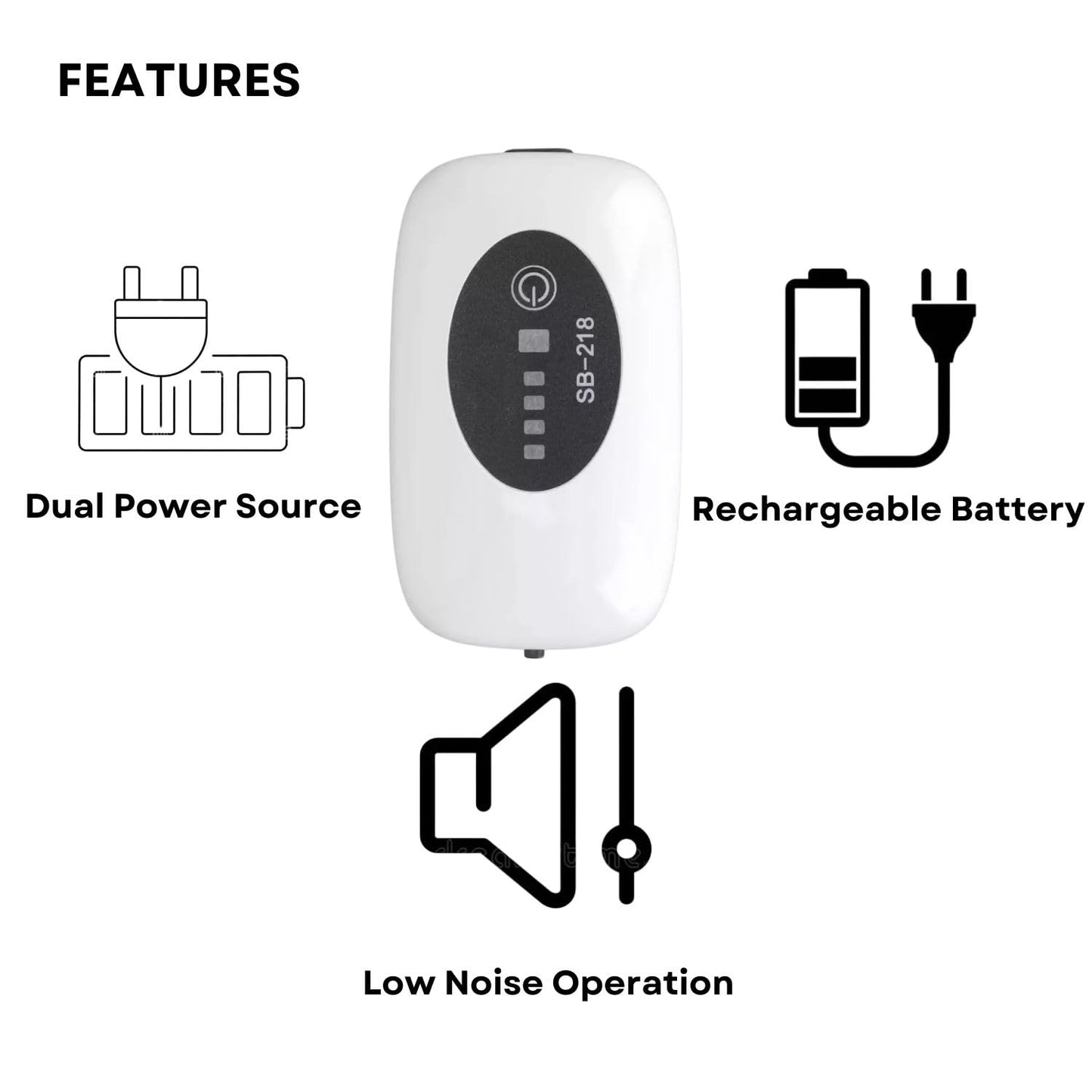 S0B0 SB-218 Air Pump for Aquarium Fish Tank |AC/DC Auto Convert Pump for Aquarium | Output: 3L/min | (Original from Tunai Store)
