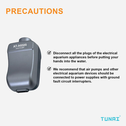 TUNAI AT-A6500 Air Pump for Aquarium Fish Tank Air Pump Powered with 4 Watts |3 litres Per Minute, Dual Outlets| Supports for Best Aeration and Oxygen Supply, Must Buy for Crowded Fish Tank