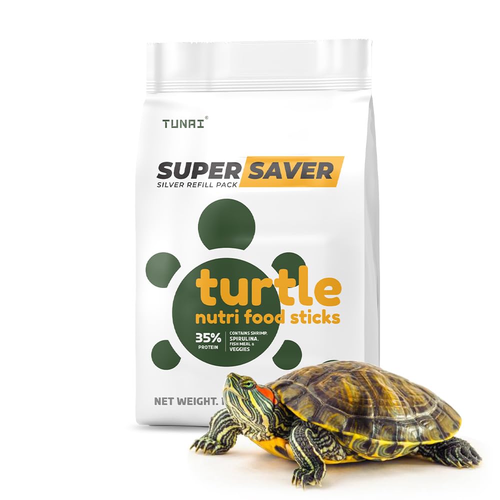 Tunai Super Saver Adult Turtle Food Spirulina Added for Good Shell Health & Daily Diet |1Kg| for Red-Eared, Musk, Mud, Cooter Turtle and Land Tortoise