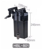 SunSun HBL-801 Hang On External Canister Filter, Black, 1 Piece