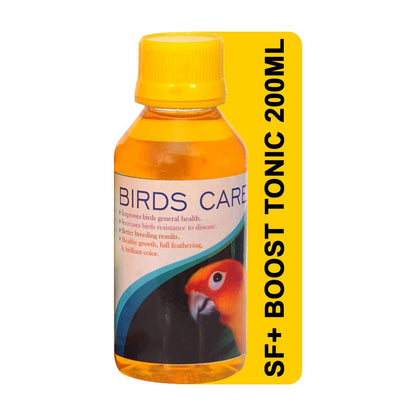 SF+ Birds Care |100ml|Healthy Supplement Fortified with Vitamins for Love Birds, Cockteils, Finches, Conures, Parrots, Macaws, Senegals, Parrots