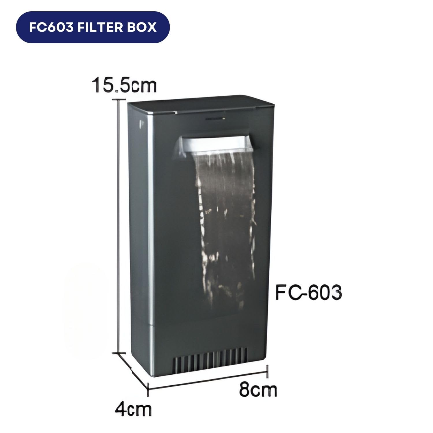 TUNAI Dophin FC-603 Internal Filter Box For Aquarium Fish Tank | Suitable For Both Fresh And Marine Water | Output: 280L/H | Suitable For Tank Size 55L | (Original from Store)