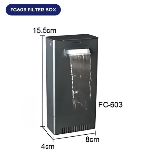 TUNAI Dophin FC-603 Internal Filter Box For Aquarium Fish Tank | Suitable For Both Fresh And Marine Water | Output: 280L/H | Suitable For Tank Size 55L | (Original from Store)