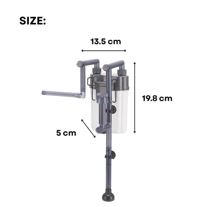 TUNAI S0B0 SF-150F External Hanging Filter for Aquarium Fish Tank | Mechanical, Chemical and Biological Filtration | Power: 4W | F.Max: 260L/H
