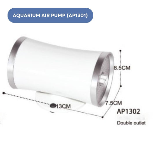 Dophin AP1302 Air Pump for Aquarium | Double Outlet | Output: 2L/min | Suitable for Fish Tank Size 120-200L | (Original from Tunai Store)