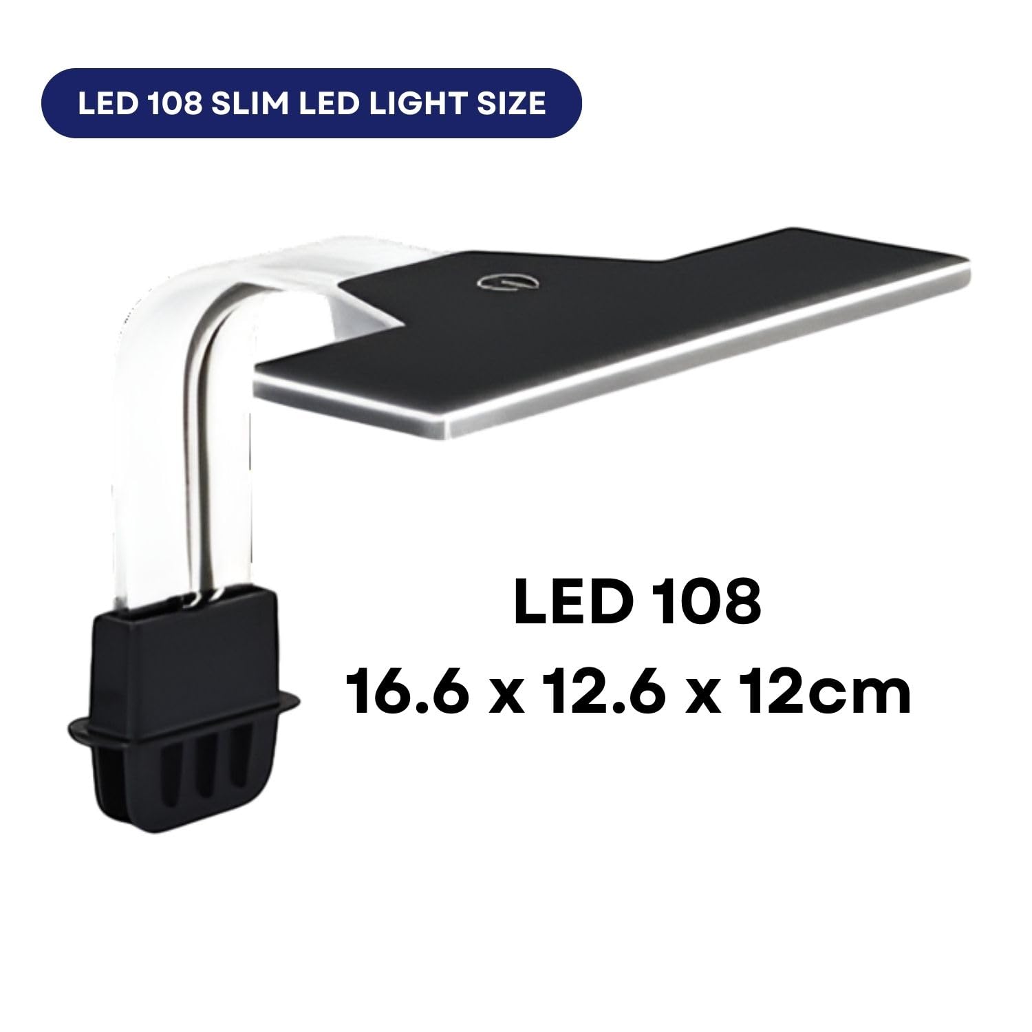 TUNAI Dophin LED108 Slim LED Light for Aquarium Fish Tank | LED Light with Memory Function | 4-Way Touch Switch | (Original from Store)