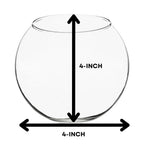 Transparent 4-inch Fish Bowl with Out Neck Collar, Suitable for Small Fish, Plants | Optimum Fish Tank Choice for Office & Home Decor