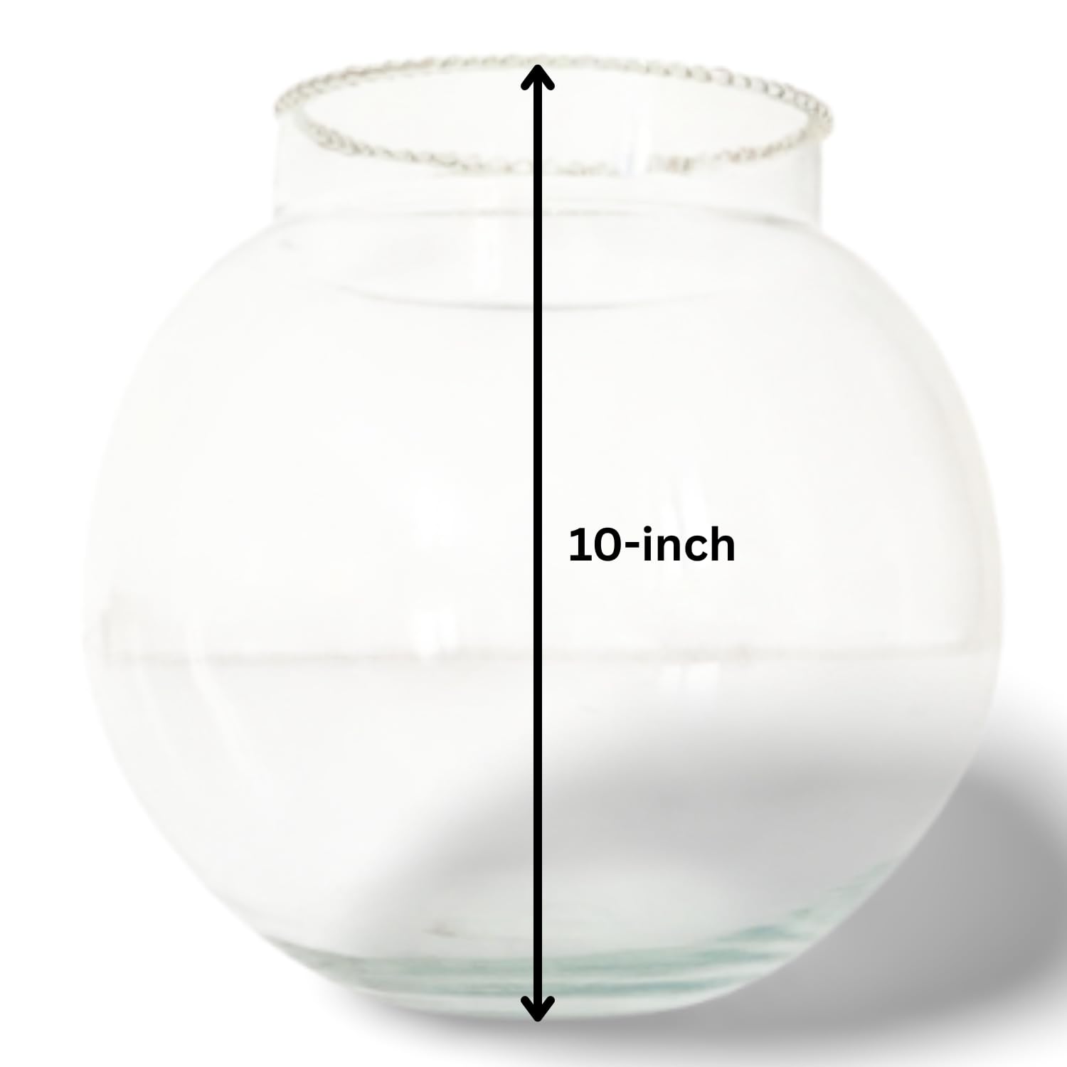 10-inch Glass Fish Bowl with Neck Collar, Suitable for Small Fish, Plants | Optimum Fish Tank Choice for Office & Home Decor