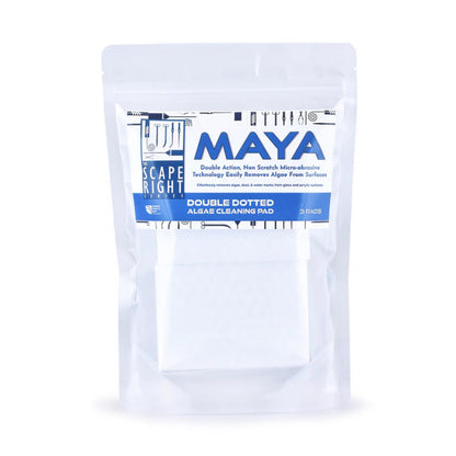 The Scape Right Series MAYA Double Dotted Algae Cleaning Pads | Premium-Grade Aquarium Glass Cleaner (3 Pads)