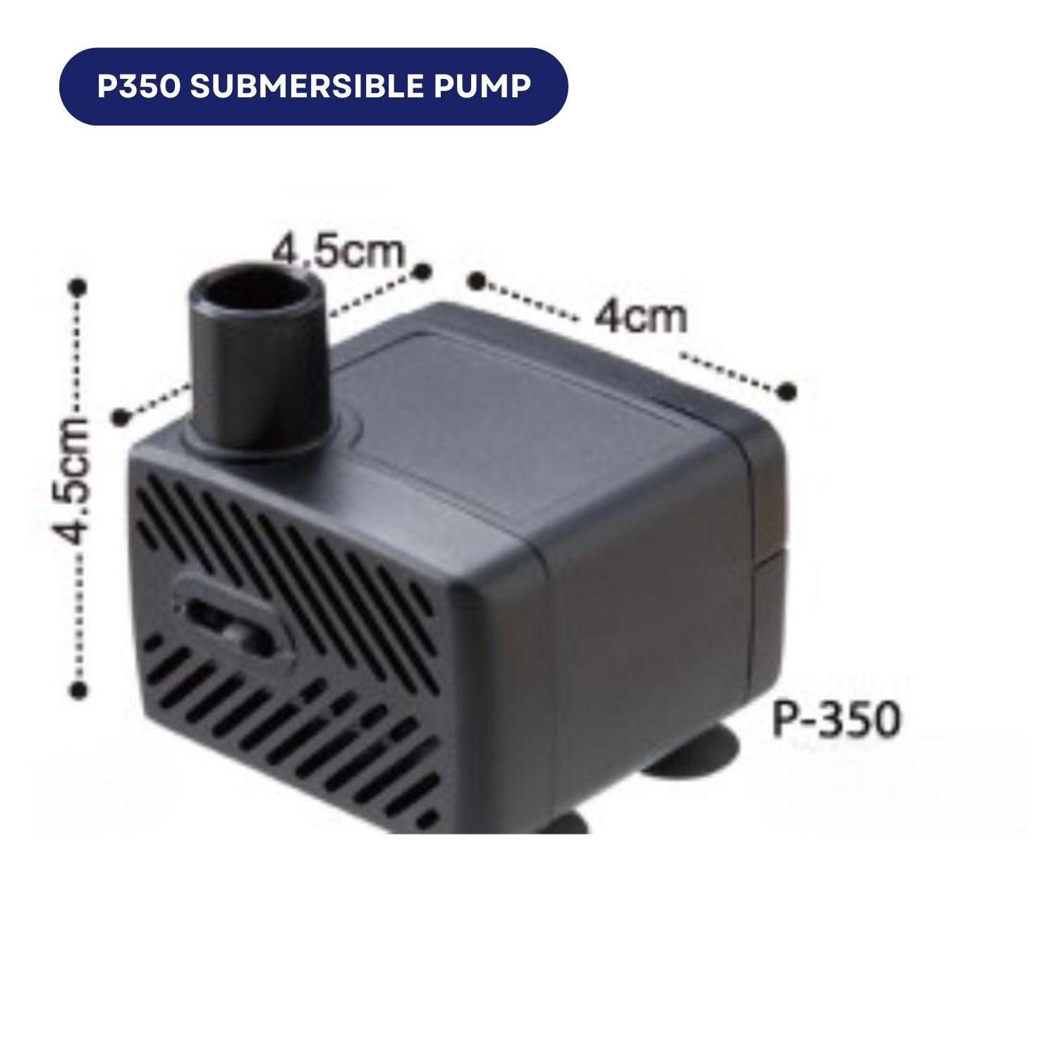 Dophin P350 Submersible Small Pump for Aquarium Fish Tank Fountain | Compact, Reliable and Durable | Output: 350/320L/H | Suitable for Tank Size 80L | (Original from Tunai Store)