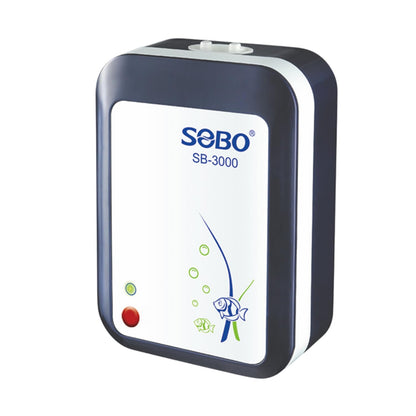 S0B0 SB-3000 Mini Air Pump for Aquarium Fish Tank | Super Quiet Design | AC/DC Auto Convert Pump for Aquarium | Power: 2.8W | F.Max: 2 x 3L/min | Original from Tunai Store