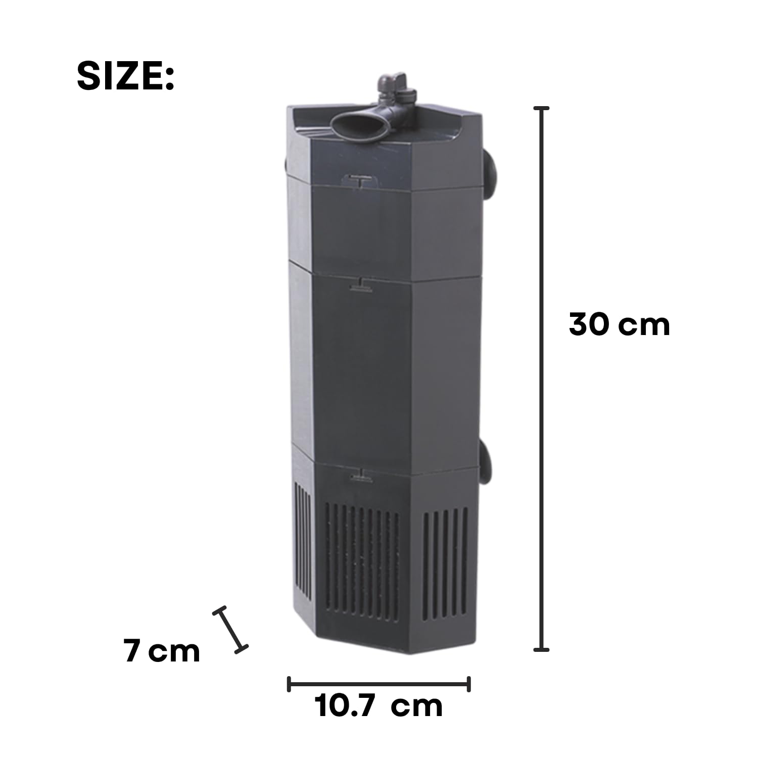 S0B0 WP-808C Internal Corner Filter for Aquarium Fish Tank | for Fresh and Salt Water | Fully Submersible | Absorbs Dirt & Clears The Water | Power: 15W | F.Max: 800L/H | (Original from Tunai Store)