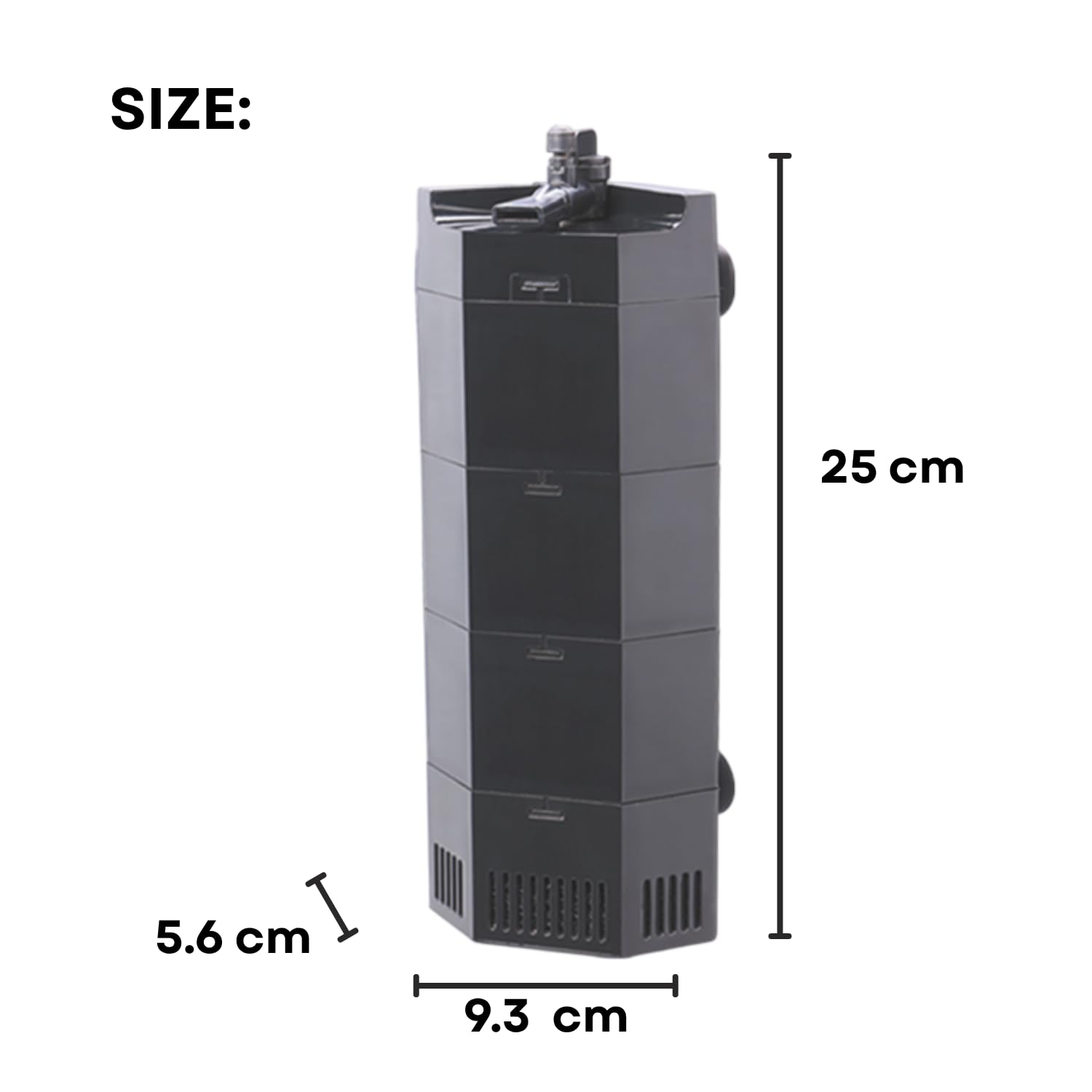 S0B0 WP-707C Internal Corner Filter for Aquarium Fish Tank | for Fresh and Salt Water | Fully Submersible | Absorbs Dirt & Clears The Water | Power: 12W | F.Max: 650L/H | (Original from Tunai Store)