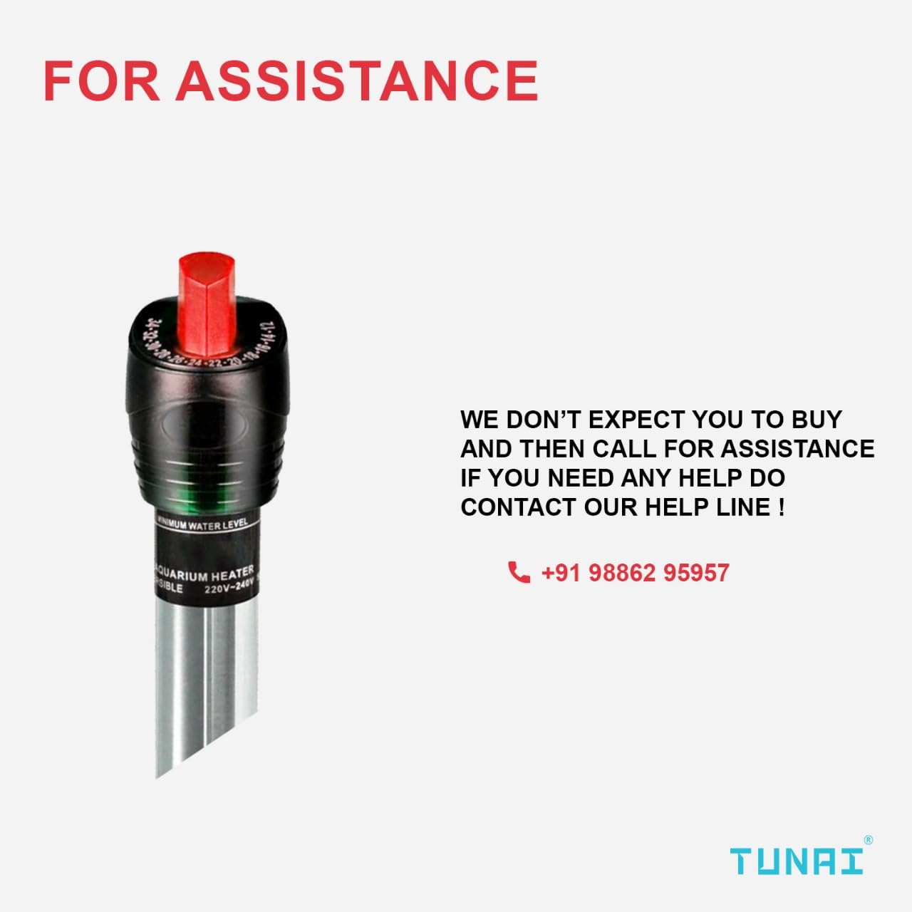 Tunai Stainless Steel Heater for Aquarium Fish Tank (Stainless Steel, 300W)