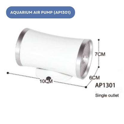 Dophin AP1301 Air Pump for Aquarium Fish Tank | Single Outlet | Output: 1.6L/min | Suitable for Fish Tank Size 40-80L | (Original from Tunai Store)