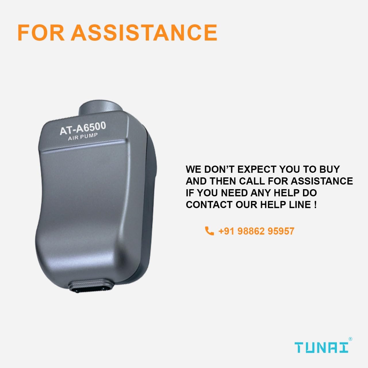 TUNAI AT-A6500 Air Pump for Aquarium Fish Tank Air Pump Powered with 4 Watts |3 litres Per Minute, Dual Outlets| Supports for Best Aeration and Oxygen Supply, Must Buy for Crowded Fish Tank