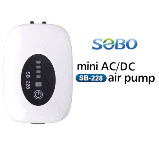S0B0 SB-228 Air Pump for Aquarium Fish Tank |AC/DC Auto Convert Pump for Aquarium | Output: 2 x 3L/min | (Original from Tunai Store)