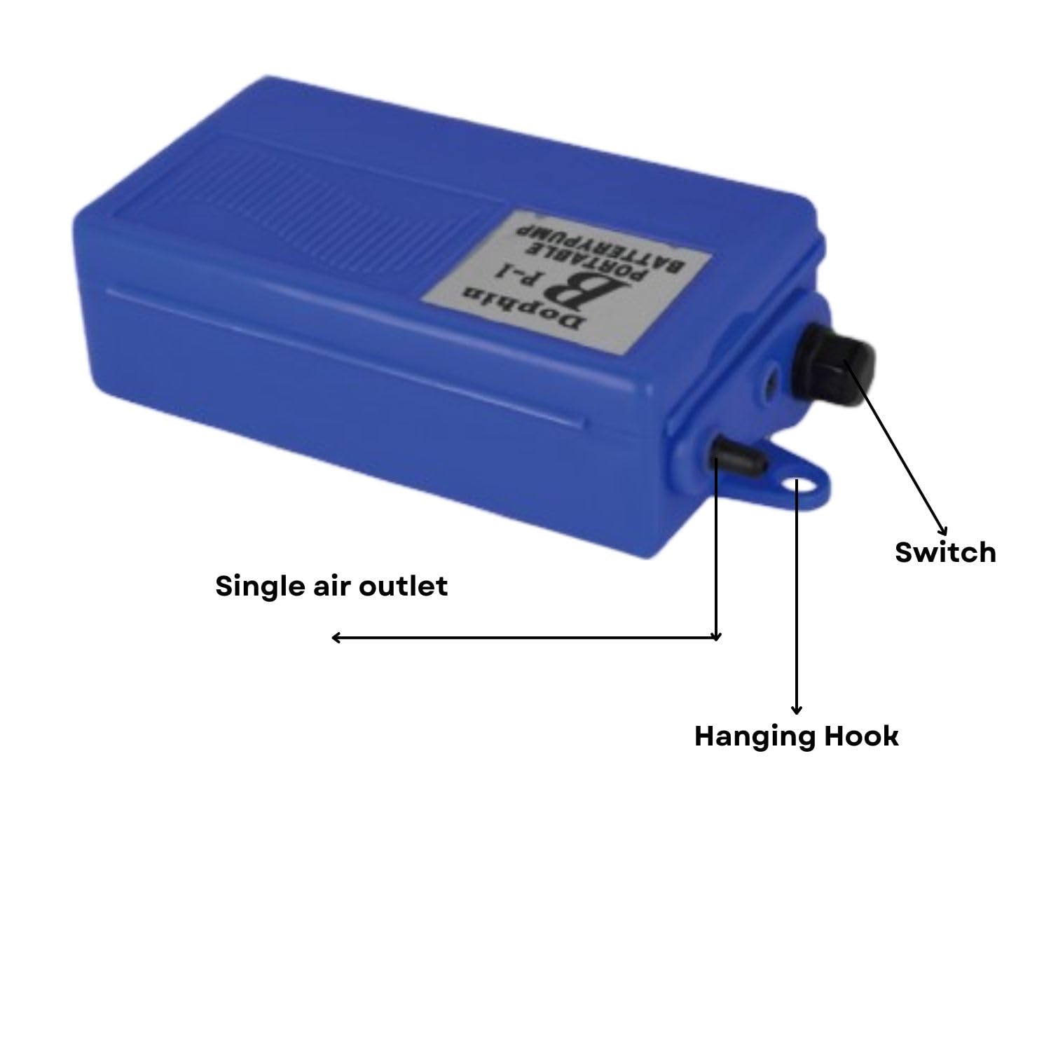 Dophin BP1 Portable Battery Pump for Aquarium Fish Tank | Safety, Reliability and Durability | Output: 400CC/Min | Suitable for Tank Size 30-60L | (Original from Tunai Store)