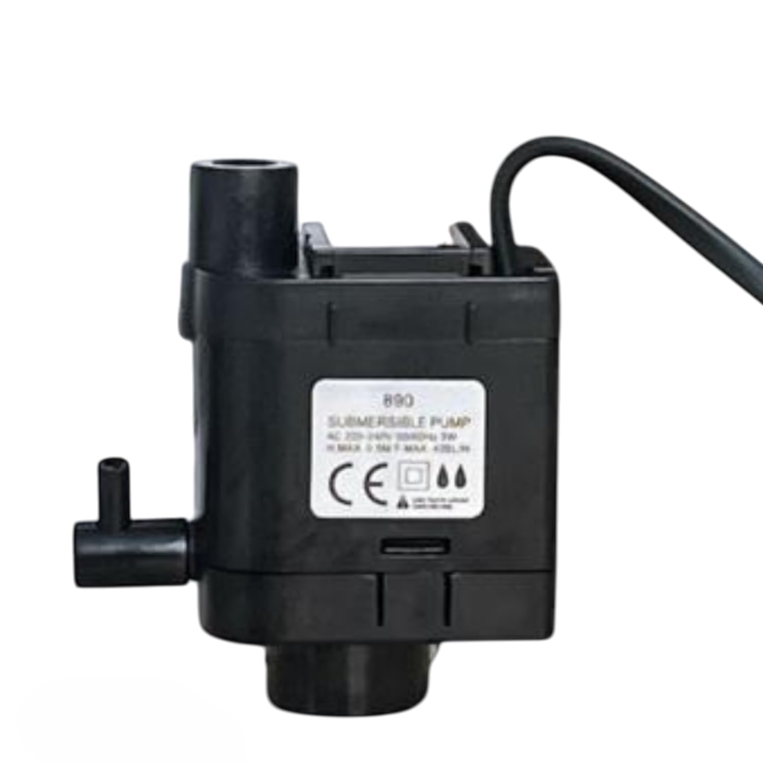 S0B0 WP-890 Submersible Water Pump for Aquarium Fish Tank | Compact Design | Suitable for Freshwater and Saltwater Aquarium | Power: 3W| F.Max: 400L/H | Original from Tunai Store
