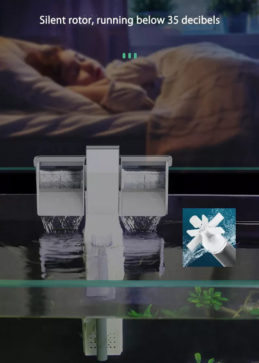 Sunsun Xiaoli New Premium XBA Series Water Fall Style Hang On Filter with Surface Skimmer (XBA-500)