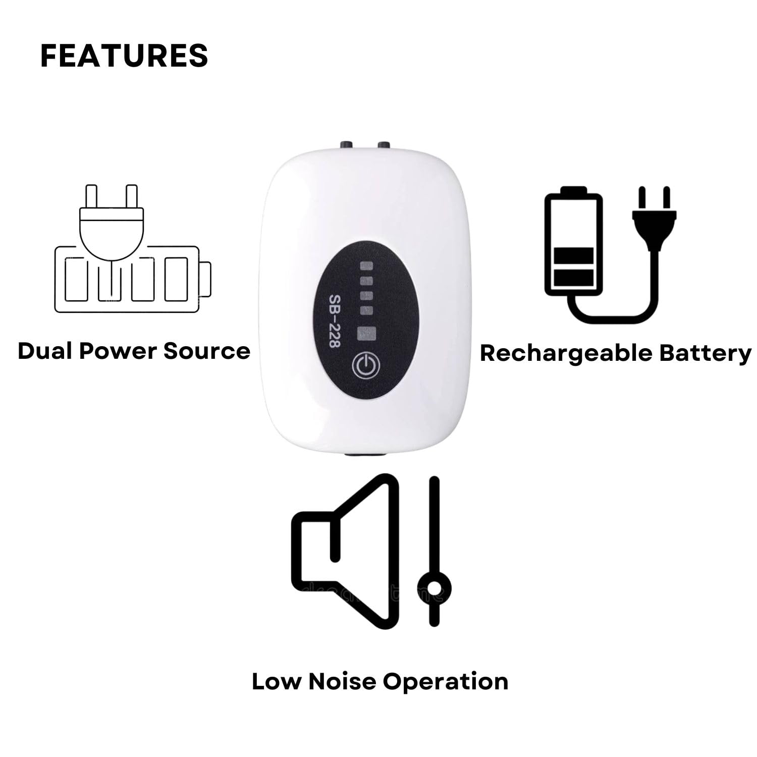 S0B0 SB-228 Air Pump for Aquarium Fish Tank |AC/DC Auto Convert Pump for Aquarium | Output: 2 x 3L/min | (Original from Tunai Store)