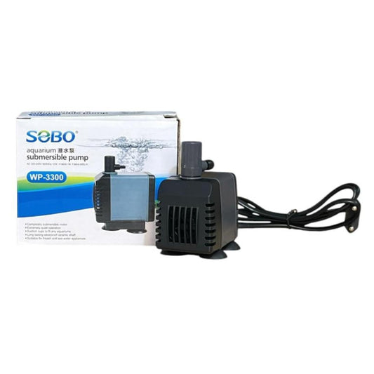 S0B0 WP-3300 Submersible Water Pump for Aquarium Fish Tank | Energy Saving & Environmental Friendly | For Marine and Fresh Water Aquariums | Power: 12W | F.Max: 600L/H | Original from Tunai Store