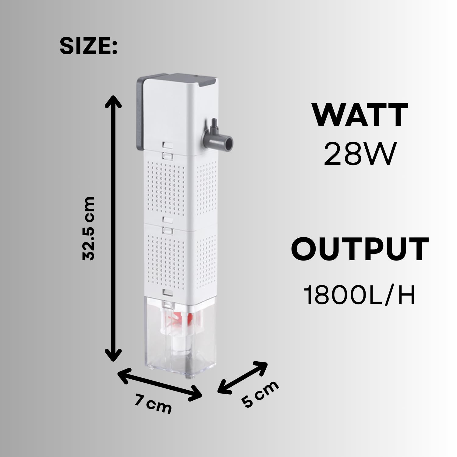 S0B0 AQ-2000F Internal Filter for Aquarium Fish Tank | Powerful Water Circulation | Strong and Consistent Flow | Completely Submersible | Power: 28W | F.Max: 1800L/H | Original from Tunai Store