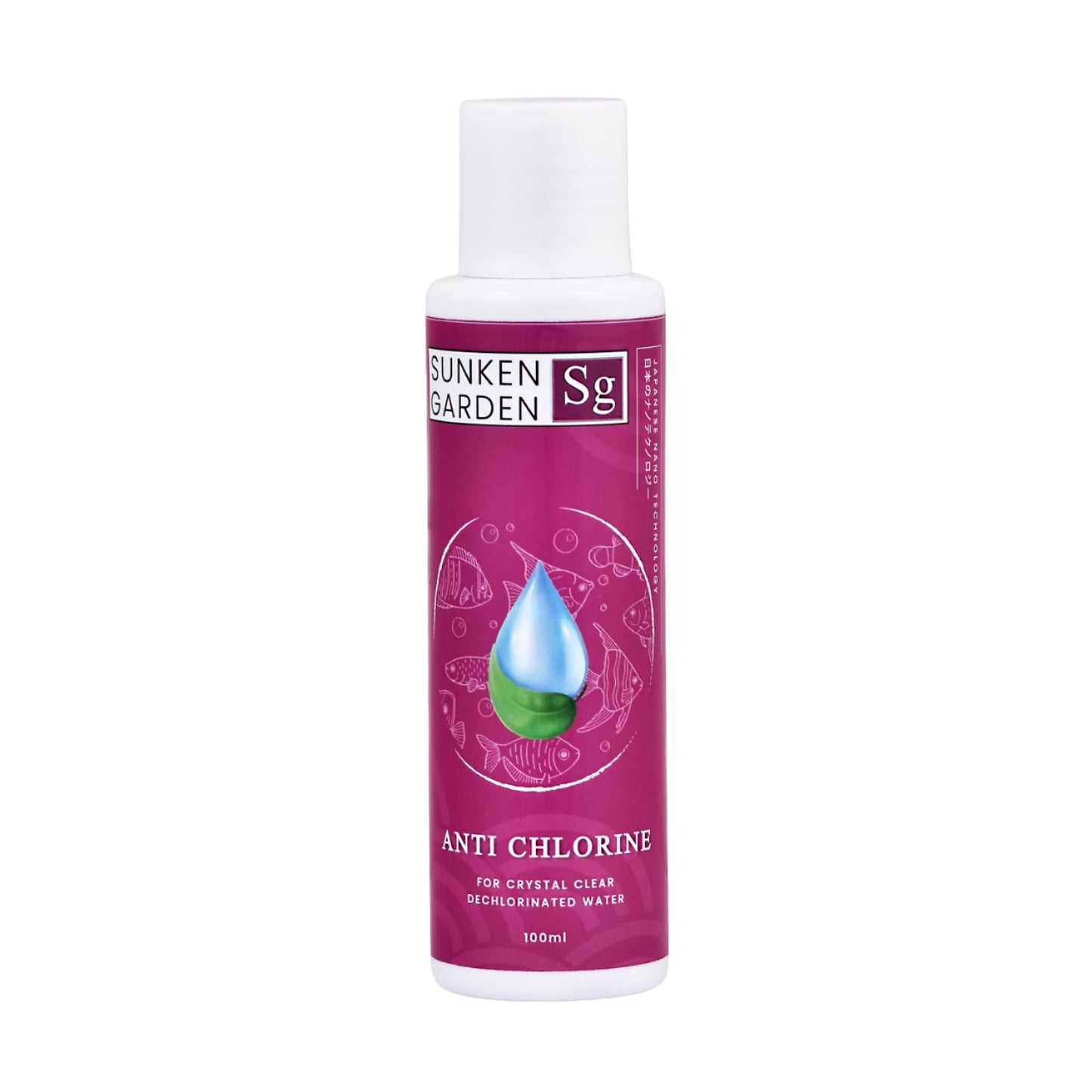 Sunken Garden Anti Chlorine | Dechlorinator + 15-Strain Beneficial Bacteria | Water Conditioner for Freshwater Aquariums (100 ml)