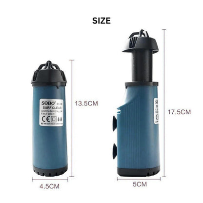 S0B0 SK-03 Surface Skimmer for Aquarium Fish Tank | for Marine & Fresh Water Aquarium | Easy Sponge Cleaning | Multi-Directional Flow Outlet | Power: 3W | F.Max: 200L/H | Original from Tunai Store