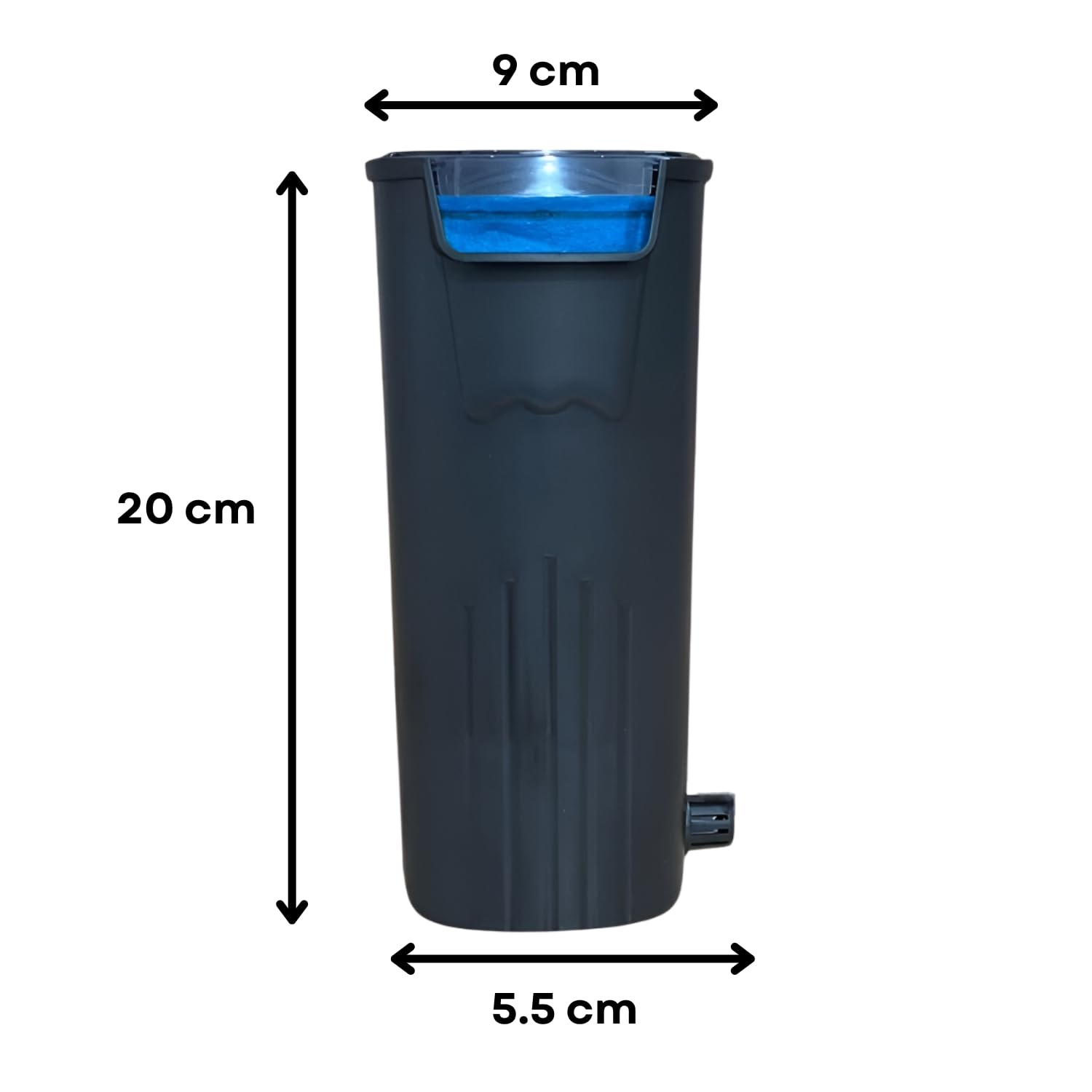 TUNAI S0B0 WP-208H External Hang-On Filter for Aquarium Fish Tank | Fully Submersible | Absorbs Dirt & Cleans The Water | Suitable for 45-60 Cm Tank | Power: 5W | F.Max: 500L/H