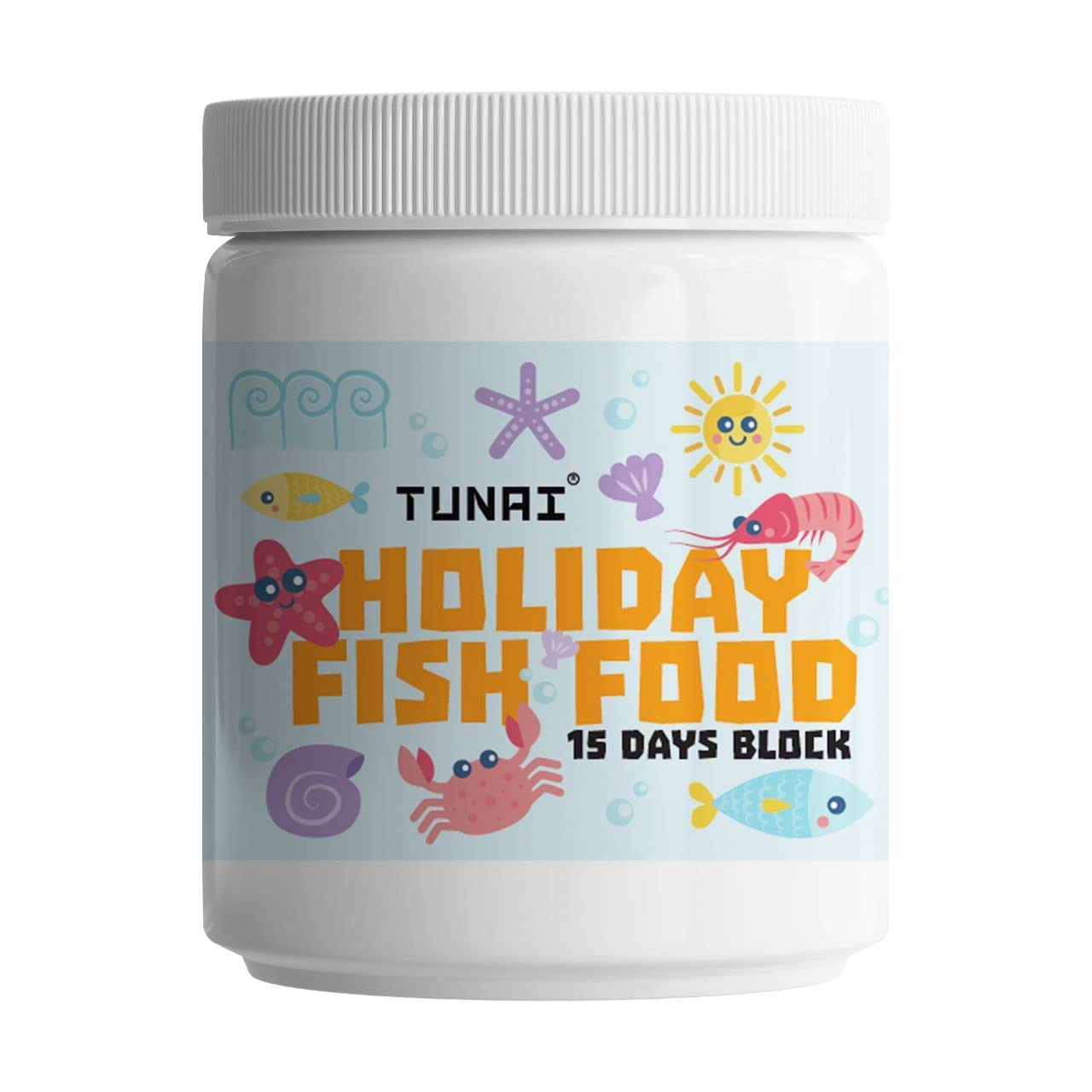 TUNAI Holiday All Life Stages Fish Food | Four Blocks | Fortified with Nutrients Each Block Lasts 4 Days Perfect Vacation Food for All Tropical Fish - 1 Count