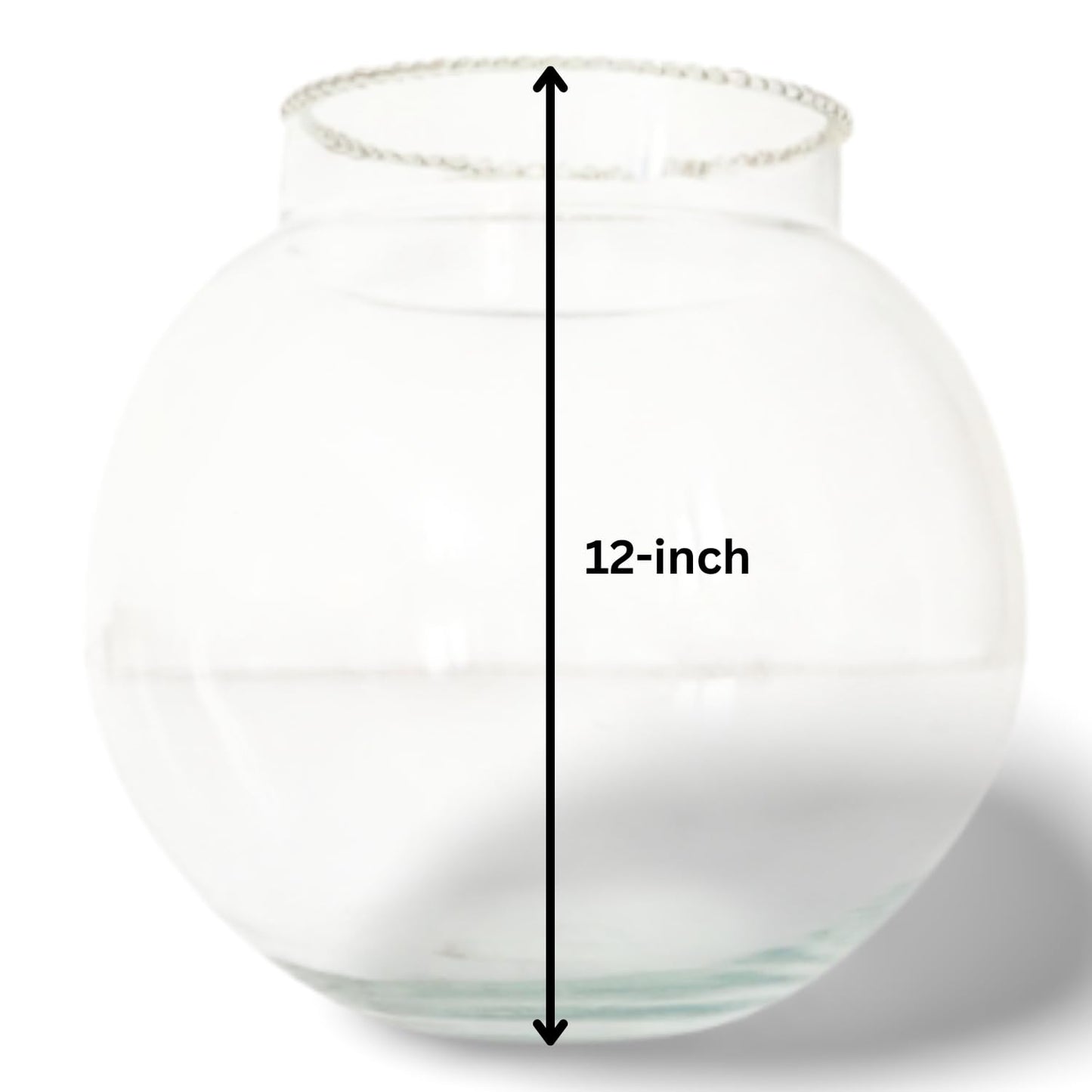 12-inch Glass Fish Bowl with Neck Collar, Suitable for Small Fish, Plants | Optimum Fish Tank Choice for Office & Home Decor