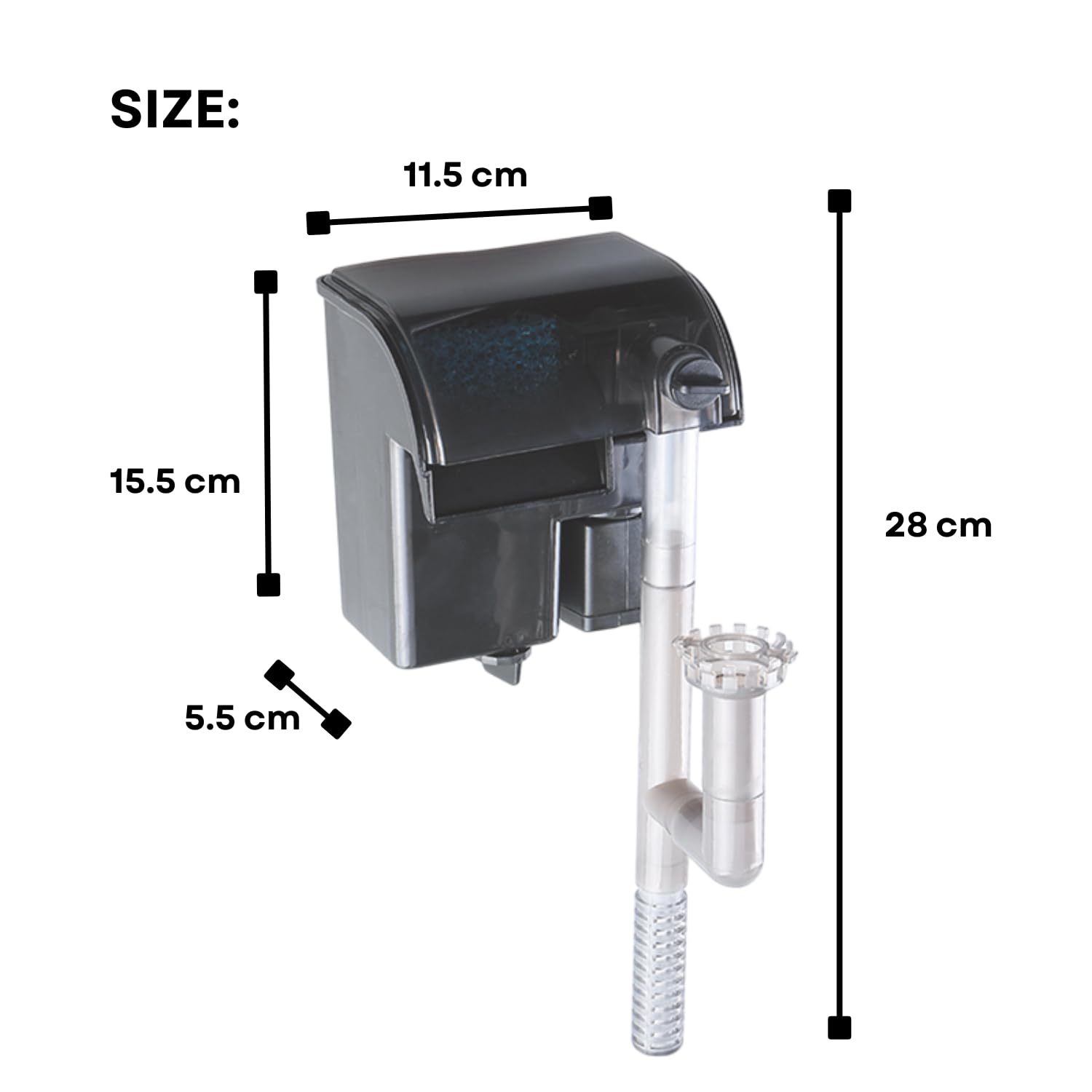 TUNAI S0B0 WP-606H Hanging Filter For Aquarium Fish Tank | Mechanical, Chemical And Biological Filtration |for Freshwater And Marine Water Tank | Power:10W | F.Max: 500L/H | Original from Store