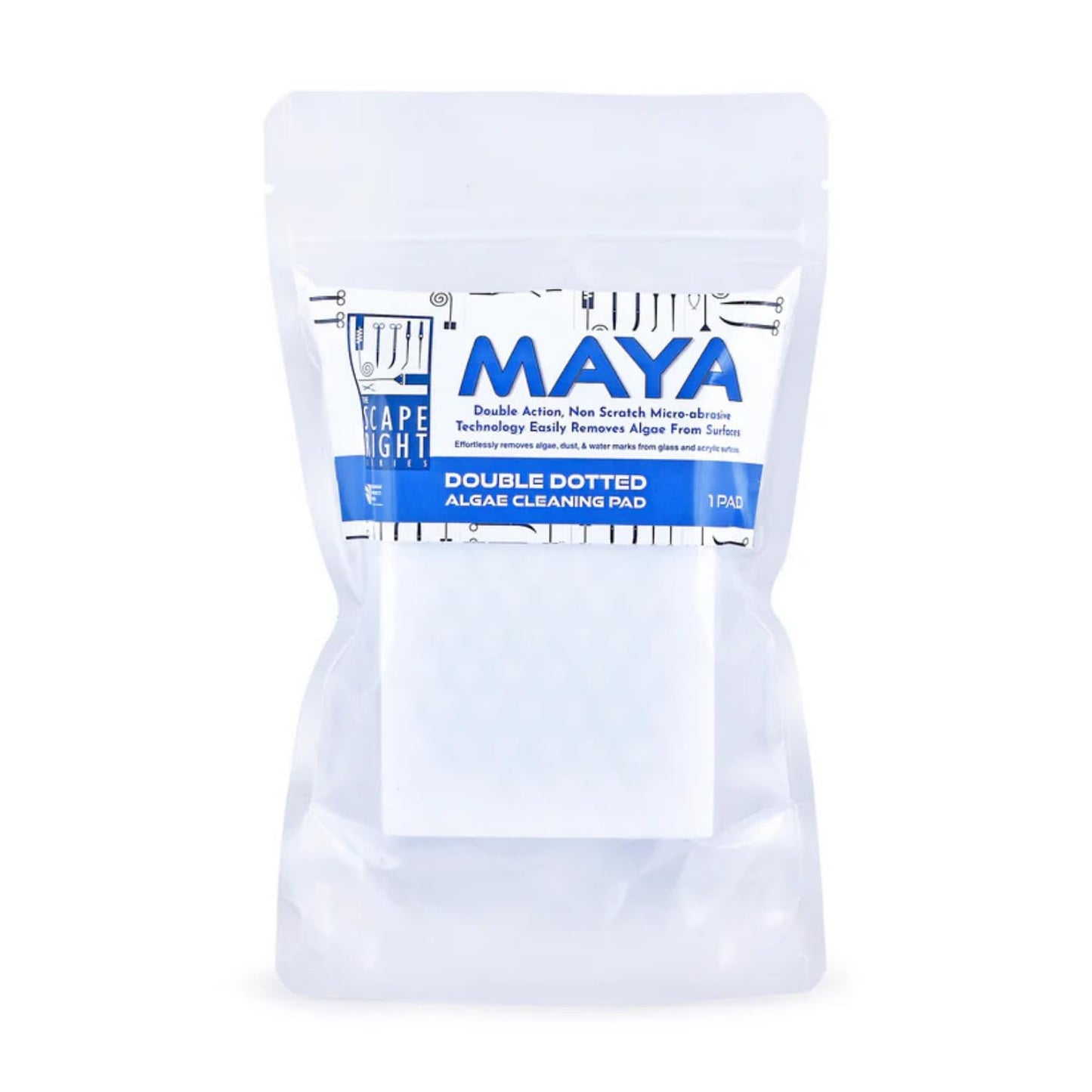 The Scape Right Series MAYA Double Dotted Algae Cleaning Pads | Premium-Grade Aquarium Glass Cleaner (1 Pad)