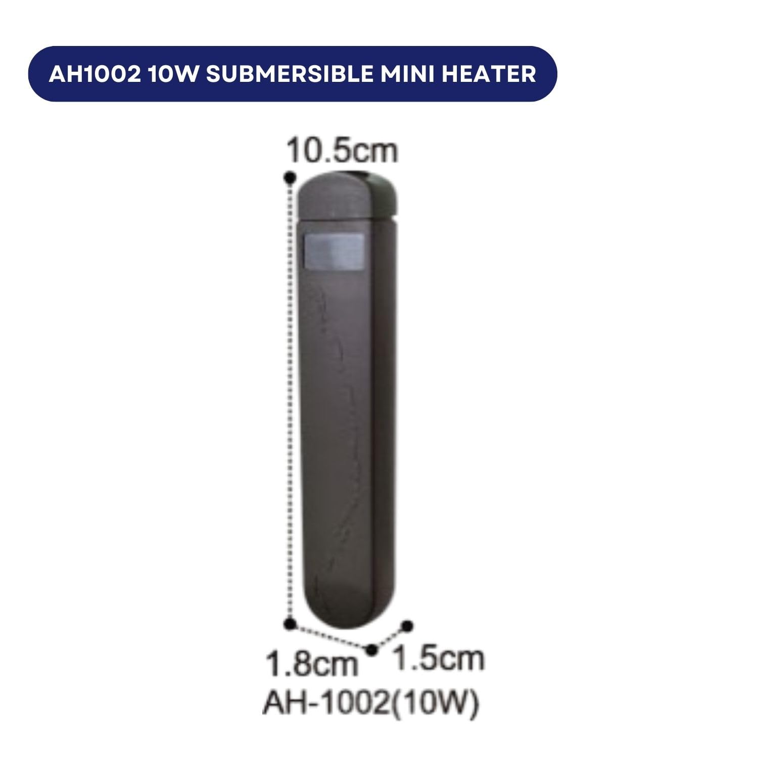 Dophin AH1002 10W Submersible Mini Heater | Fully Submersible | Suitable for Both Fresh and Marine Water | Suitable for Tank Size 20L | (Original from Tunai Store)
