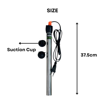 S0B0 HC-300 316 300W Stainless Steel Aquarium Heater| Stainless Steel Tube | Corrosion-Resistance | Fully Submersible | Suitable for 200-300L Aquarium | Original from Tunai Store