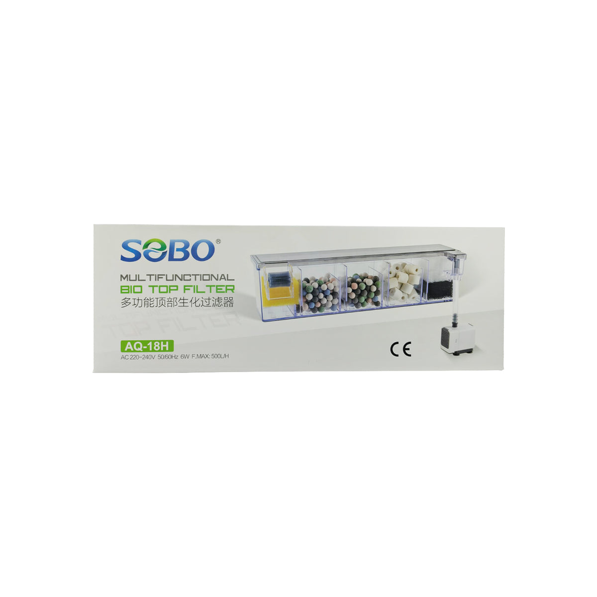 SOBO AQ-18H Multifunctional Bio Top Filter AC 220-240V 50/60Hz 6W F.MAX:500L/H